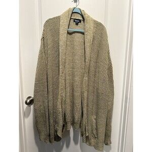 King Size Beige Cardigan‎ Sweater Beige 3X Women’s Knit XXXL Buttoned Brown Long